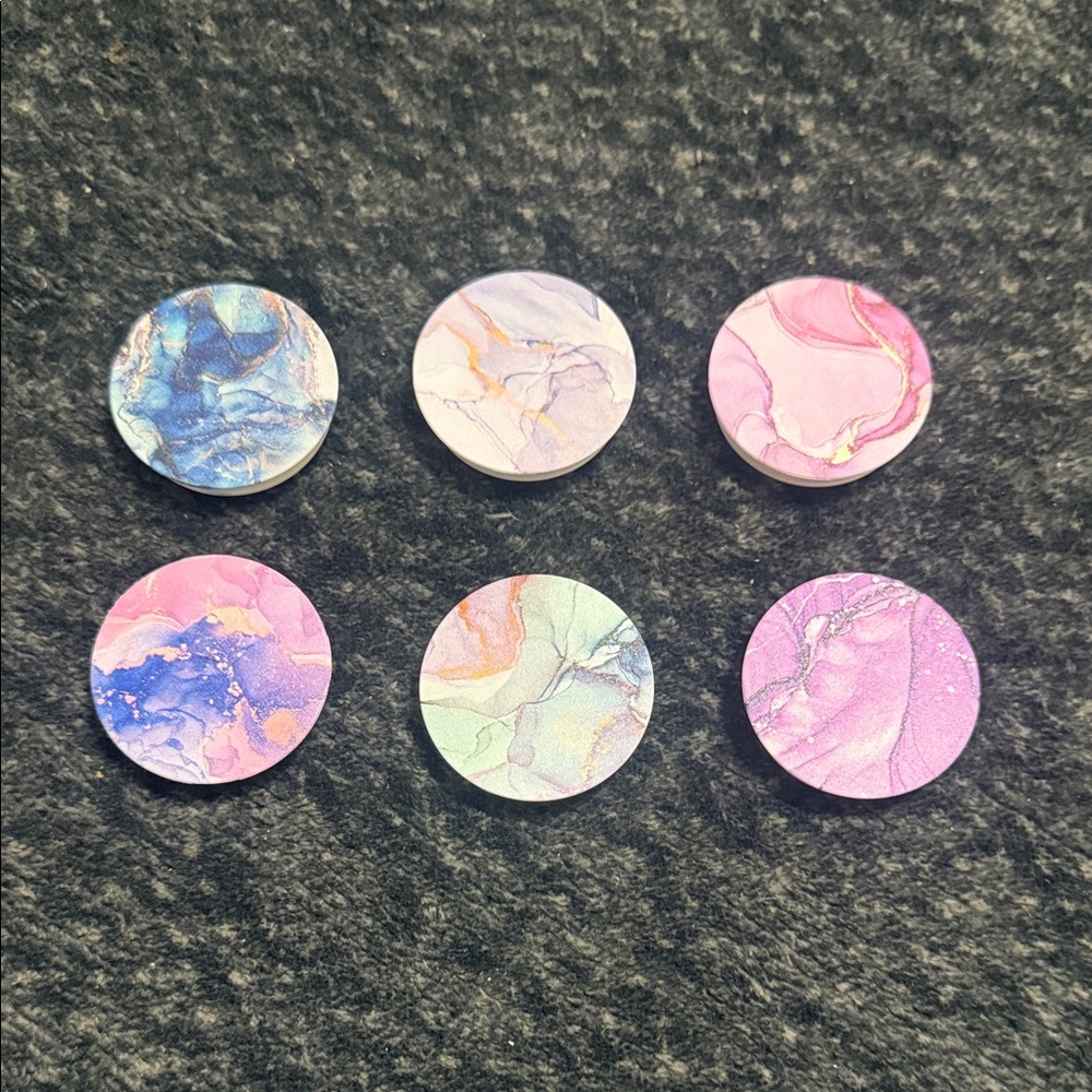 💜 Collapsible Marble Patterned Cell Phone Grips